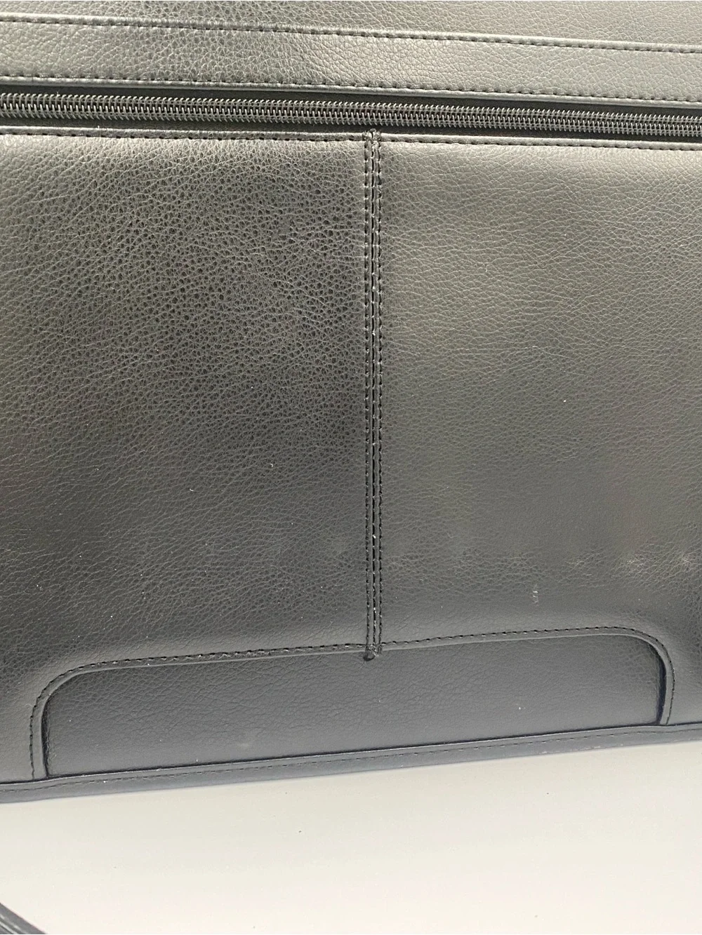 Samsonite Black Leather Laptop Briefcase with Silver Hardware